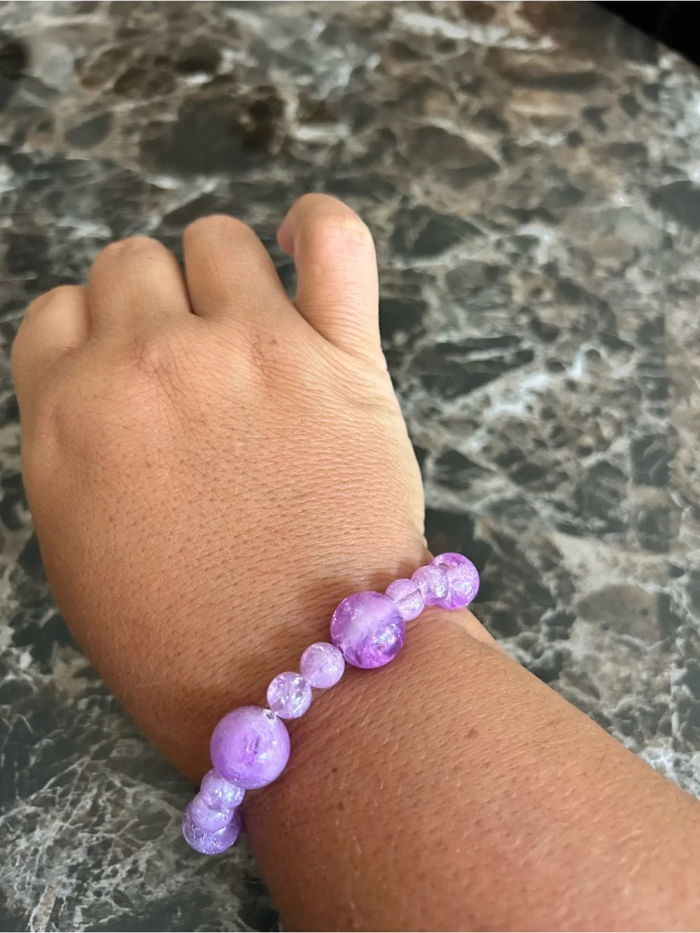 Handmade Purple Beaded Stretch Bracelet - Women Jewelry